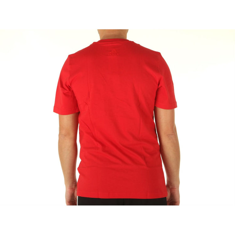 Back view of a red Adidas men&