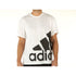 White Adidas t-shirt for men with large black logo print on front by TuModa